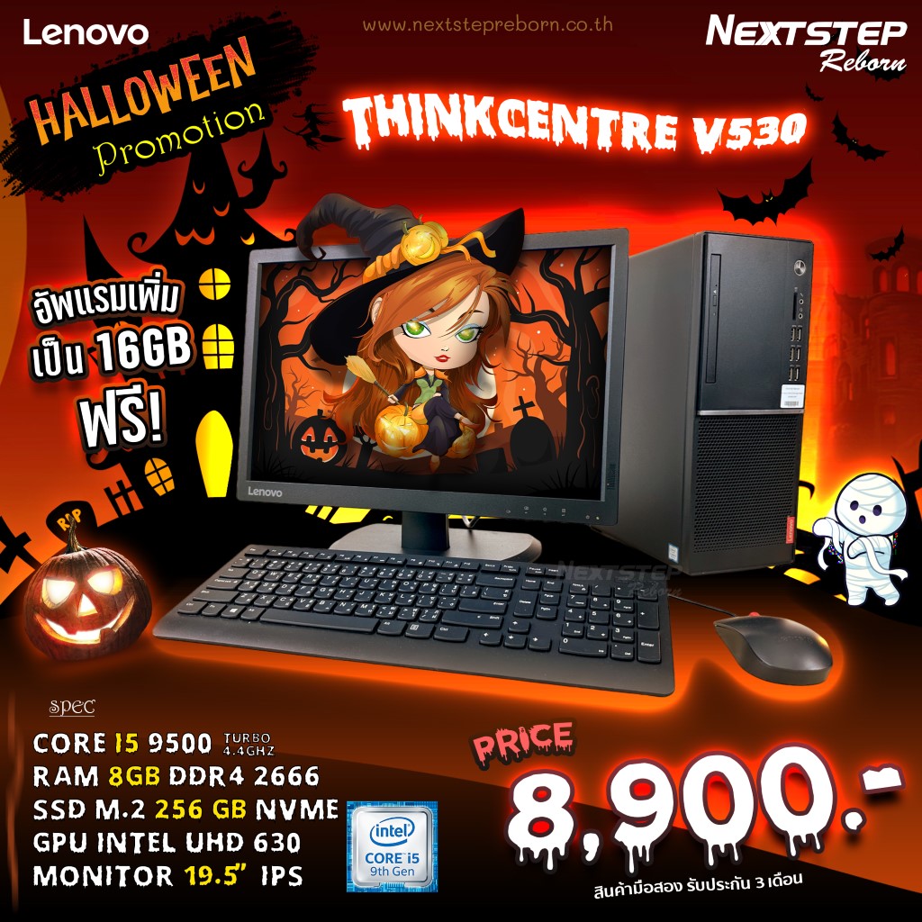 cover web PC Lenovo ThinkCentre V530 Core i5-9500 Ram 8GB SSD M.2 256GB Intel UHD 630 Monitor 19.5 no free delivery (Custom)