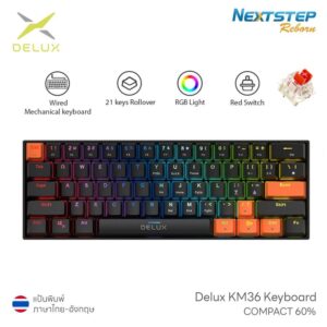 Gaming-Keyboard-(คีย์บอร์ดเกมมิ่ง)-DELUX-KM36-black-orange tiny